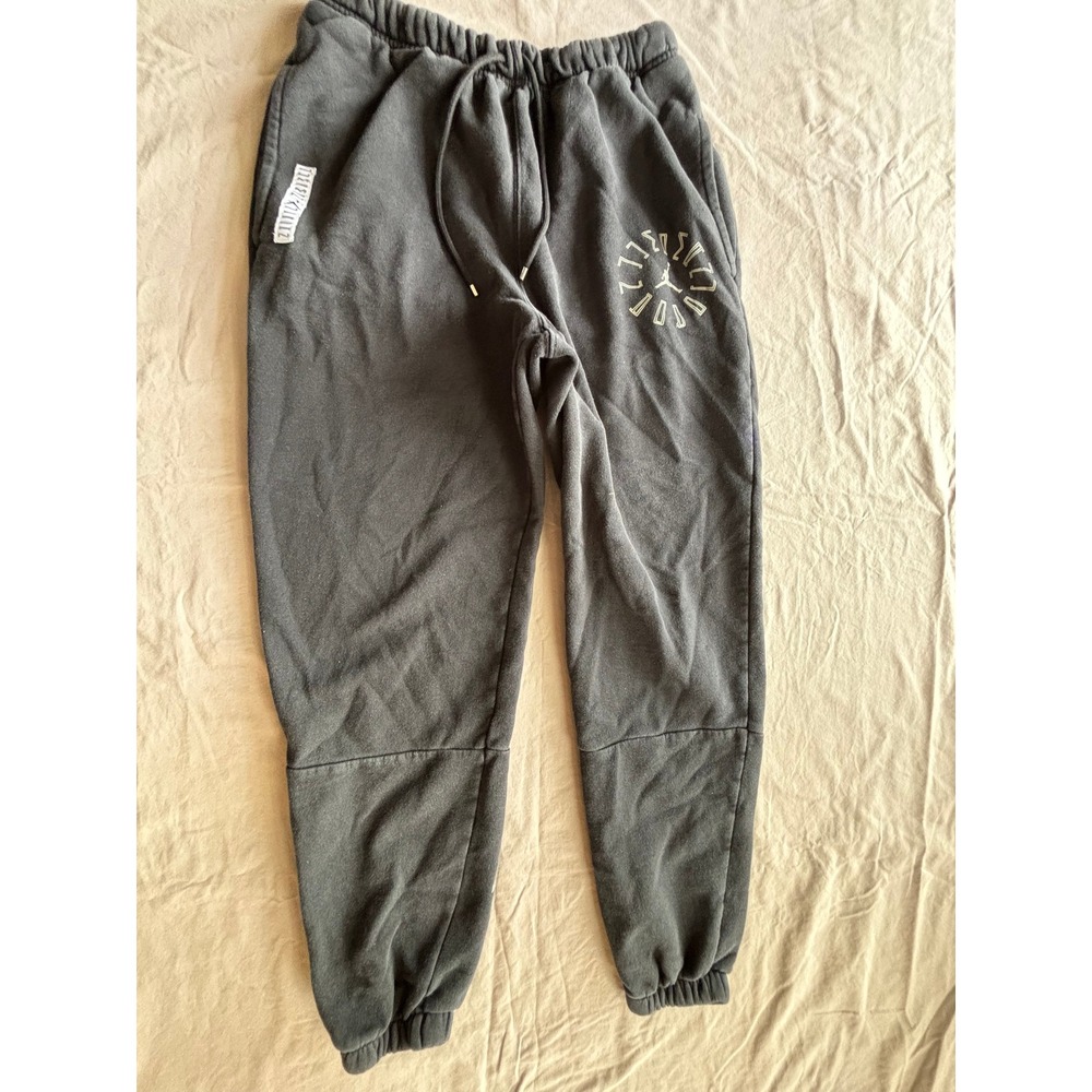 Nike Air Jordan Jumpman Sweatpants Faded Black Graphic Fleece Joggers Mens Small